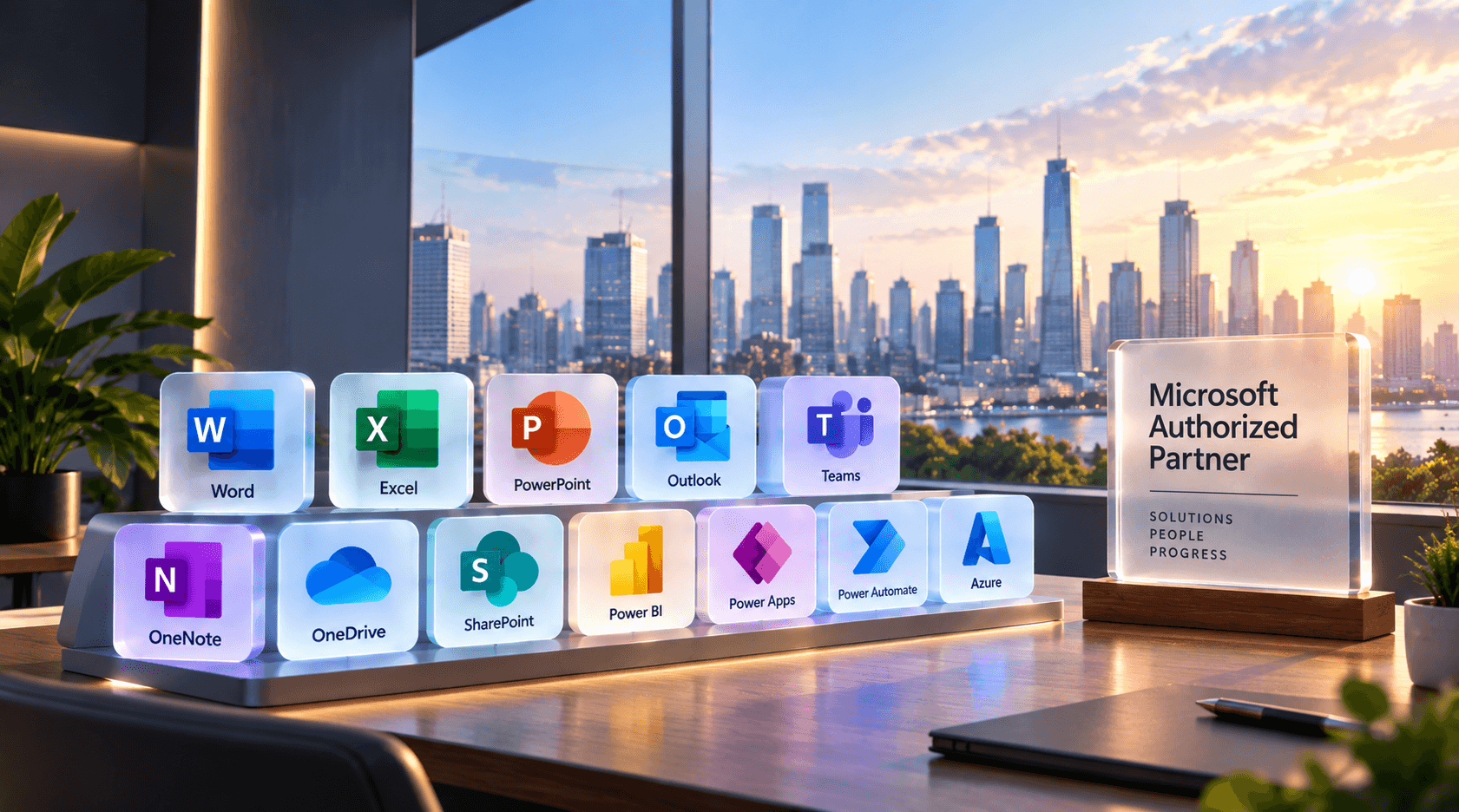 Microsoft 365 apps around the Microsoft 365 logo